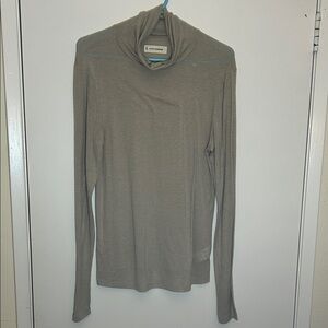Lucky Brand Long-Sleeve Turtleneck in Taupe Sheer Size Large
